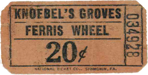 Ferris Wheel 20 cent Ticket