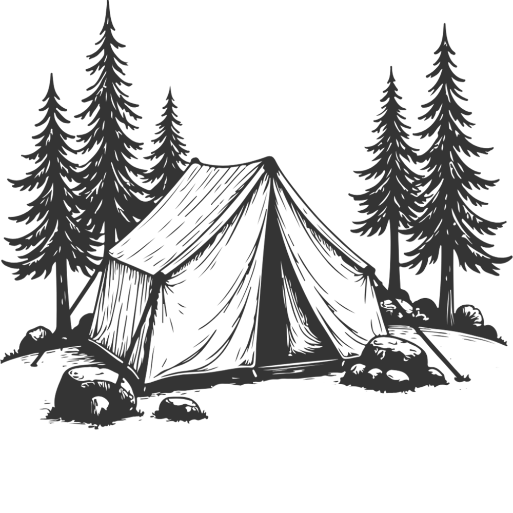 Sketch of tent camping