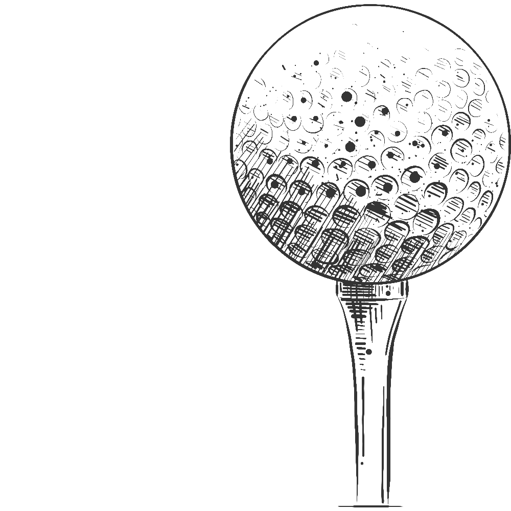 Sketch of Gold Ball on Tee